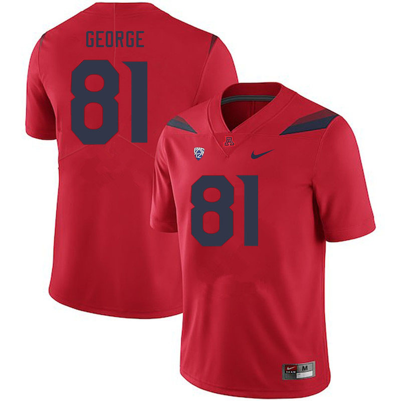 Men #81 Jake George Arizona Wildcats College Football Jerseys Stitched-Red - Click Image to Close